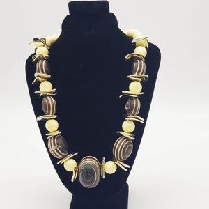 Wood and acrylic necklace